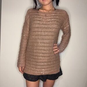 Frenchi Golden Sparkle Knit Sweater